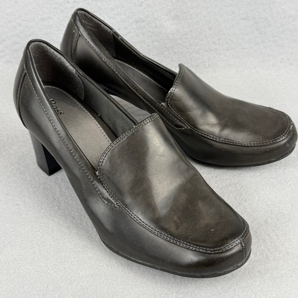 Vintage Bass Women’s Y2K Chunky Loafers Brown 8M Block Heel Rounded Square Toe